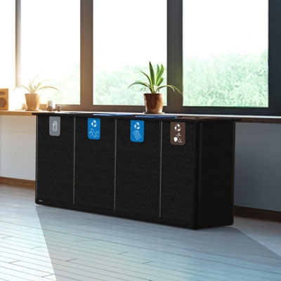 Pôle de tri Origin™ Infinity Quad Slimline 280 litres 4 flux de déchets