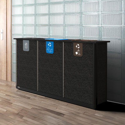 Pôle de tri Origin™ Infinity Trio Slimline 210 litres 3 flux de déchets