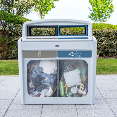 Poubelle de tri Nexus® Évolution City Vision Duo 2 flux de déchets