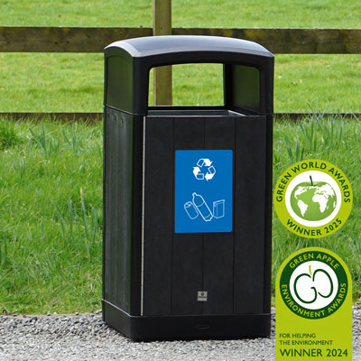 Poubelle de tri sélectif Origin™ Curve 110 Fabriquée à partir de matériaux recyclés