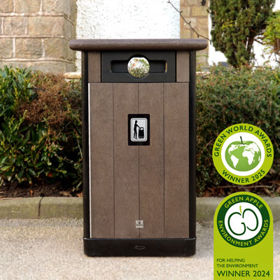 Poubelle urbaine Origin™ Horizon 110 Fabriquée à partir de matériaux recyclés