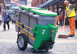 Chariot de Propreté double - Préservez la propreté de vos rues et de vos communes grâce à notre gamme de chariots de voirie et autres équipements de nettoyage