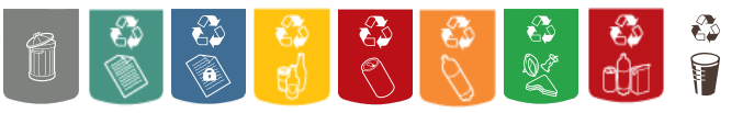 Codes couleurs standard pour le recyclage et pictogrammes