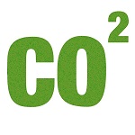 Le symbole vert CO2 sur un arrière-plan blanc
