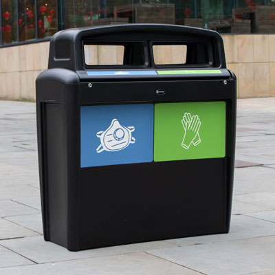 Poubelle Nexus® Évolution City Duo pour EPI 2 flux de déchets