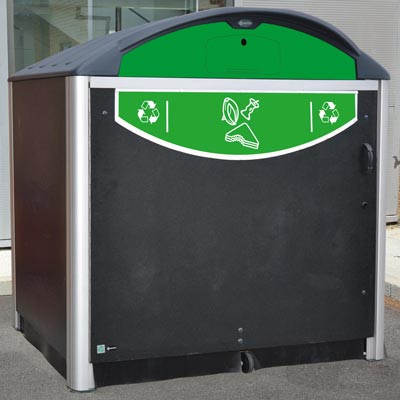 Abri conteneur Modus™ 770 Modèle pour déchets alimentaires avec pictogramme vert