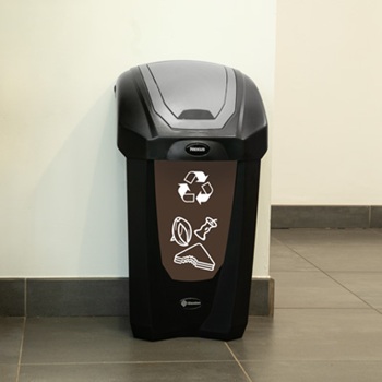 nexus 30 black paper recycling bin frontal view