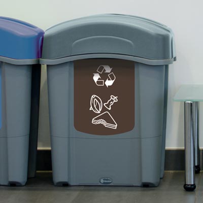 Eco Nexus® 60 Container voor GFT-afval Met bruine stickers